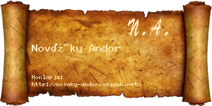 Nováky Andor névjegykártya